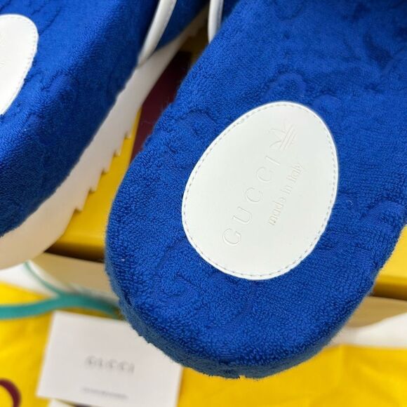 Men’s Gucci X Adidas monogram slides size 10 made in Italy - Picture 6 of 8